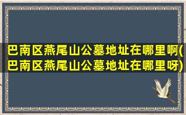 巴南区燕尾山公墓地址在哪里啊(巴南区燕尾山公墓地址在哪里呀)