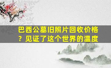 巴西公墓旧照片回收价格？见证了这个世界的温度