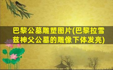 巴黎公墓雕塑图片(巴黎拉雪兹神父公墓的雕像下体发亮)