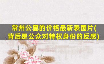 常州公墓的价格最新表图片(背后是公众对特权身份的反感)