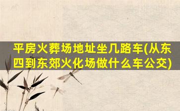 平房火葬场地址坐几路车(从东四到东郊火化场做什么车公交)