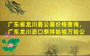 广东省龙川县公墓价格查询，广东龙川沥口祭拜始祖万始公