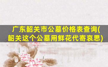 广东韶关市公墓价格表查询(韶关这个公墓用鲜花代寄哀思)