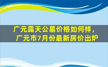 广元露天公墓价格如何样，广元市7月份最新房价出炉
