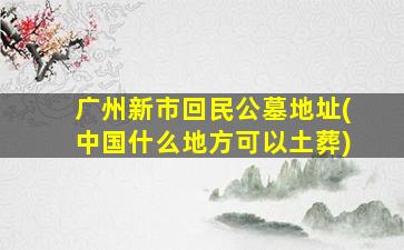 广州新市回民公墓地址(中国什么地方可以土葬)