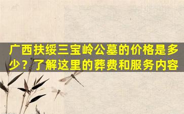 广西扶绥三宝岭公墓的价格是多少？了解这里的葬费和服务内容