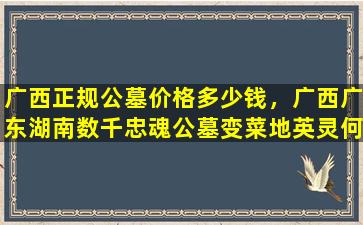 广西正规公墓价格多少钱，广西广东湖南数千忠魂公墓变菜地英灵何安