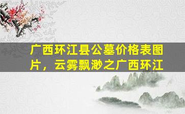 广西环江县公墓价格表图片，云雾飘渺之广西环江