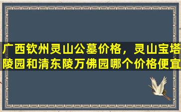 广西钦州灵山公墓价格，灵山宝塔陵园和清东陵万佛园哪个价格便宜