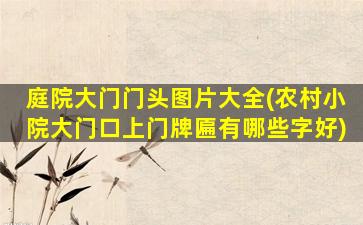 庭院大门门头图片大全(农村小院大门口上门牌匾有哪些字好)