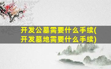 开发公墓需要什么手续(开发墓地需要什么手续)