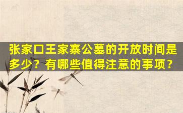 张家口王家寨公墓的开放时间是多少？有哪些值得注意的事项？
