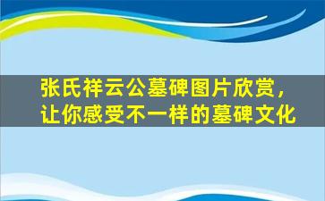 张氏祥云公墓碑图片欣赏，让你感受不一样的墓碑文化
