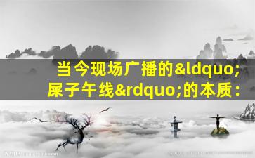 当今现场广播的“屎子午线”的本质：