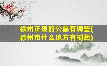 徐州正规的公墓有哪些(徐州市什么地方有树葬)