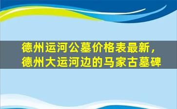 德州运河公墓价格表最新，德州大运河边的马家古墓碑
