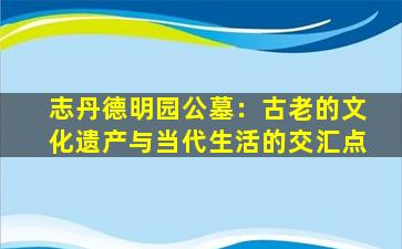 志丹德明园公墓：古老的文化遗产与当代生活的交汇点