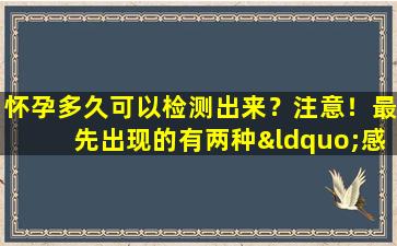 怀孕多久可以检测出来？注意！最先出现的有两种“感觉”