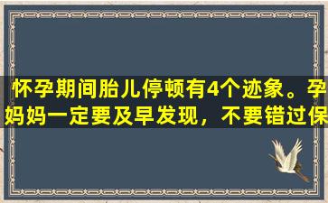 怀孕期间胎儿停顿有4个迹象。孕妈妈一定要及早发现，不要错过保护胎儿的机会。