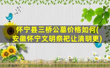 怀宁县三桥公墓价格如何(安徽怀宁文明祭祀让清明更)