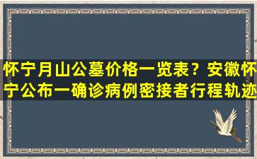 怀宁月山公墓价格一览表？安徽怀宁公布一确诊病例密接者行程轨迹