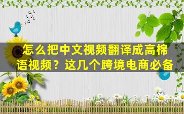 怎么把中文视频翻译成高棉语视频？这几个跨境电商必备