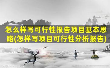 怎么样写可行性报告项目基本思路(怎样写项目可行性分析报告)