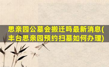 思亲园公墓会搬迁吗最新消息(丰台思亲园预约扫墓如何办理)