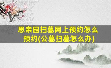 思亲园扫墓网上预约怎么预约(公墓扫墓怎么办)