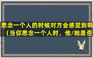 思念一个人的时候对方会感觉到吗（当你思念一个人时，他/她是否感知到？）