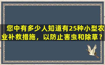 您中有多少人知道有25种小型农业补救措施，以防止害虫和除草？