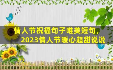 情人节祝福句子唯美短句，2023情人节暖心超甜说说
