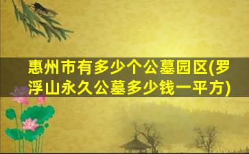 惠州市有多少个公墓园区(罗浮山永久公墓多少钱一平方)