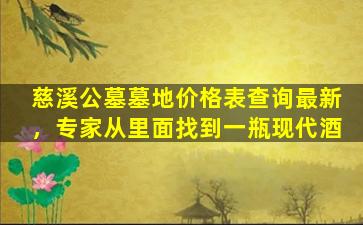 慈溪公墓墓地价格表查询最新，专家从里面找到一瓶现代酒