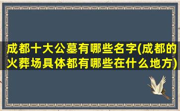 成都十大公墓有哪些名字(成都的火葬场具体都有哪些在什么地方)
