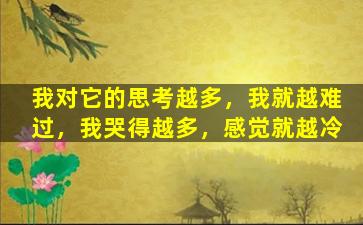 我对它的思考越多，我就越难过，我哭得越多，感觉就越冷