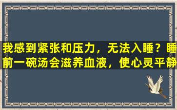 我感到紧张和压力，无法入睡？睡前一碗汤会滋养血液，使心灵平静，让您的心放松和甜蜜地进入梦想