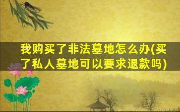 我购买了非法墓地怎么办(买了私人墓地可以要求退款吗)
