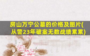 房山万宁公墓的价格及图片(从警23年破案无数战绩累累)