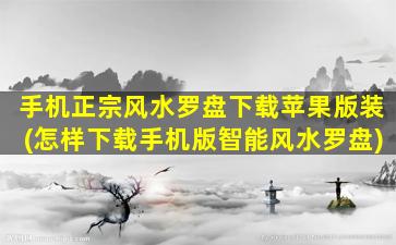 手机正宗风水罗盘下载苹果版装(怎样下载手机版智能风水罗盘)