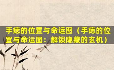 手痣的位置与命运图（手痣的位置与命运图：解锁隐藏的玄机）