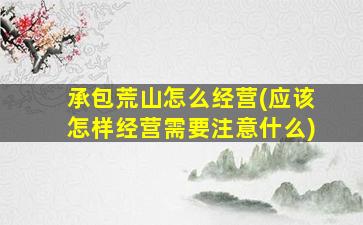 承包荒山怎么经营(应该怎样经营需要注意什么)