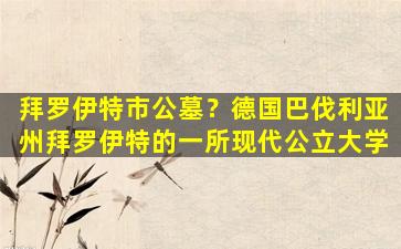 拜罗伊特市公墓？德国巴伐利亚州拜罗伊特的一所现代公立大学