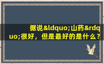 据说“山药”很好，但是最好的是什么？有什么影响？薯