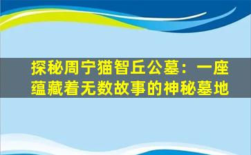 探秘周宁猫智丘公墓：一座蕴藏着无数故事的神秘墓地