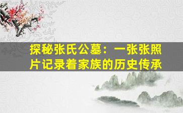 探秘张氏公墓：一张张照片记录着家族的历史传承