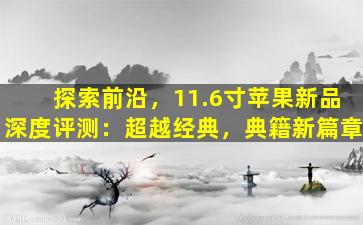 探索前沿，11.6寸苹果新品深度评测：超越经典，典籍新篇章