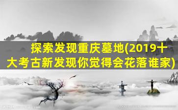 探索发现重庆墓地(2019十大考古新发现你觉得会花落谁家)