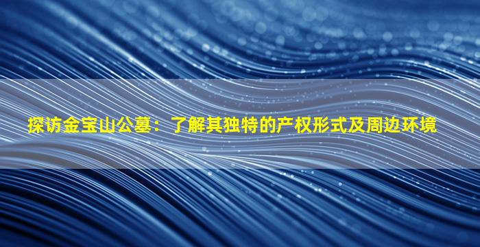 探访金宝山公墓：了解其独特的产权形式及周边环境