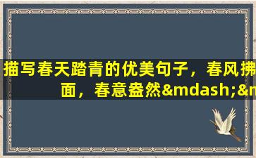 描写春天踏青的优美句子，春风拂面，春意盎然——春天踏青的美好时光
